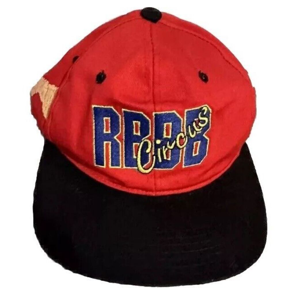 VINTAGE Ringling Bros Hat Cap Snap Back Red Barnum & Bailey Circus Mens 90s Rare